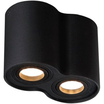 MAXLIGHT Faretto Soffitto Nero Doppio Basic Round 2xgu10 MAXLIGHT Faretto Soffitto Nero Doppio Basic Round 2xgu10