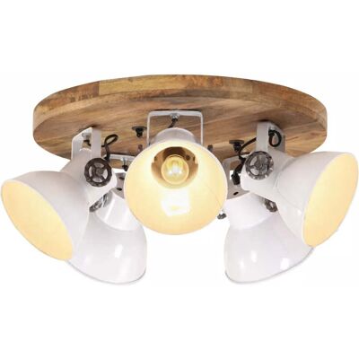 HELLOSHOP26 Plafoniera 5 Paralumi In Stile Industriale Rustico Atmosfera Accogliente 50 X 50 X 25 Cm In Legno Di Mango Bianco 020047491 HELLOSHOP26 Plafoniera 5 Paralumi In Stile Industriale Rustico Atmosfera Accogliente 50 X 50 X 25 Cm In Legno Di Mango Bianco 020047491