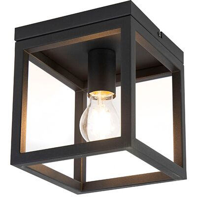 Lampada da Soffitto Industriale Nera QAZQA - CAGE 1 Lampada da Soffitto Industriale Nera QAZQA - CAGE 1