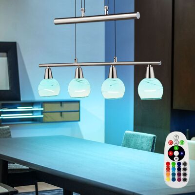 ETC-SHOP - Lampada A Sospensione A Soffitto Led Rgb Telecomando Vetro Dimmer Lampada Regolabile In Altezza 54341-4z ETC-SHOP - Lampada A Sospensione A Soffitto Led Rgb Telecomando Vetro Dimmer Lampada Regolabile In Altezza 54341-4z