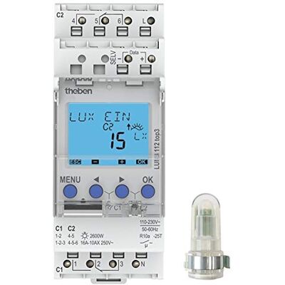 Interruttore crepuscolare digitale Theben Luna 112 Top3 AL - Regolatore di luce Interruttore crepuscolare digitale Theben Luna 112 Top3 AL - Regolatore di luce