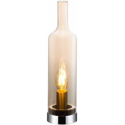 Reality Lampada Da Tavolo Bottle Ambra Cromo E14 40w Reality Lampada Da Tavolo Bottle Ambra Cromo E14 40w
