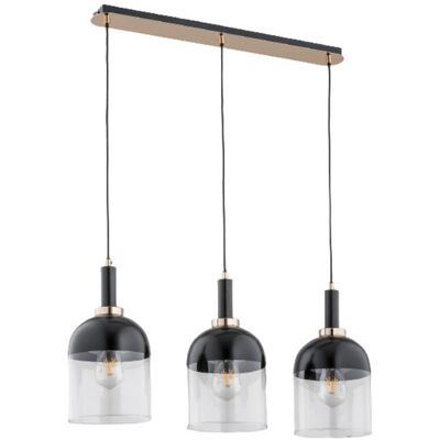 ALFA Vento Linear Triple Pendant Light, 3-light 3xe27 (15w Max) Black/gold Metal, 75cm Wide 90cm Drop, Dimmable Modern Ceiling Lamp For Kitchen Island Dining Table ALFA Vento Linear Triple Pendant Light, 3-light 3xe27 (15w Max) Black/gold Metal, 75cm Wide 90cm Drop, Dimmable Modern Ceiling Lamp For Kitchen Island Dining Table