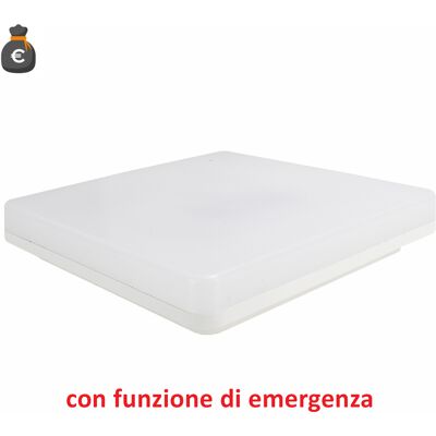 ALCAPOWER Plafoniera Led Ip54 24w Cct Selezionabile 2000lm Con Funzione Emergenza Integrata, Design Moderno Per Interni Ed Esterni Protetto ALCAPOWER Plafoniera Led Ip54 24w Cct Selezionabile 2000lm Con Funzione Emergenza Integrata, Design Moderno Per Interni Ed Esterni Protetto