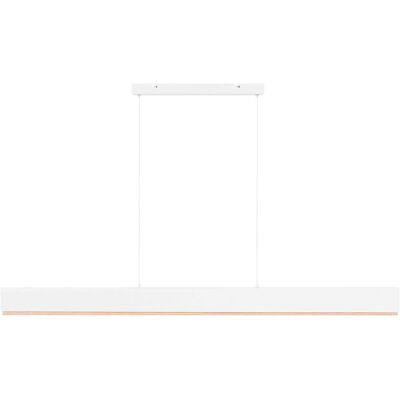BELIANI Lampada A Sospensione Lineare In Metallo A Led Paralume Bianco Mara BELIANI Lampada A Sospensione Lineare In Metallo A Led Paralume Bianco Mara