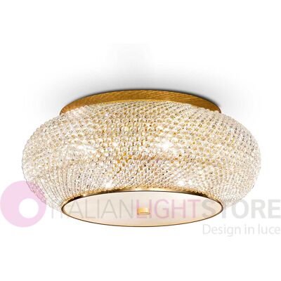 Collezione Italiana Pasha 10 Luci Semi-Incasso - Oro e Cristallo - Lampada da Soffitto Collezione Italiana Pasha 10 Luci Semi-Incasso - Oro e Cristallo - Lampada da Soffitto