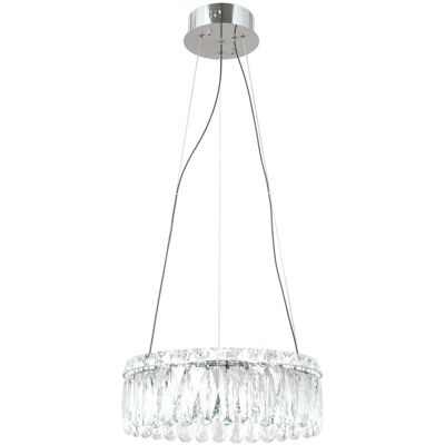 ITALUX Lampadario Glamour Cristallo Tondo Ø39 Cromato Led 24w ITALUX Lampadario Glamour Cristallo Tondo Ø39 Cromato Led 24w