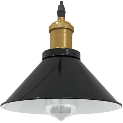 HELLOSHOP26 Lampada A Sospensione Vintage Regolabile 22 X 10 Cm Illuminazione Personalizzabile Stile Moderno Metallo Nero Lucido 020058010 HELLOSHOP26 Lampada A Sospensione Vintage Regolabile 22 X 10 Cm Illuminazione Personalizzabile Stile Moderno Metallo Nero Lucido 020058010