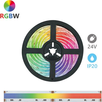 ALCAPOWER Striscia Led Cob Rgbw 24v 16w/m 896 Led/m Ip20 5 Metri, Elevata Resa Cromatica Cri 90 E Luce Bianca Naturale 4000k Per Interni ALCAPOWER Striscia Led Cob Rgbw 24v 16w/m 896 Led/m Ip20 5 Metri, Elevata Resa Cromatica Cri 90 E Luce Bianca Naturale 4000k Per Interni