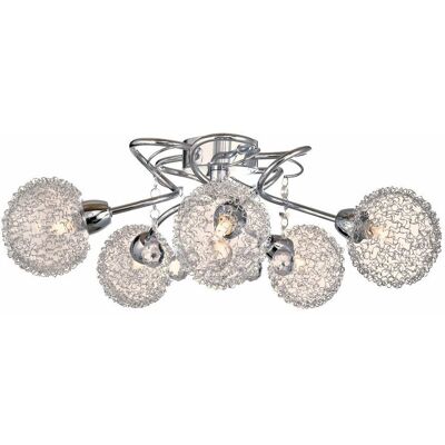 Reality Plafoniera Glamour Cromata Vesna 5 Luci G9 Reality Plafoniera Glamour Cromata Vesna 5 Luci G9