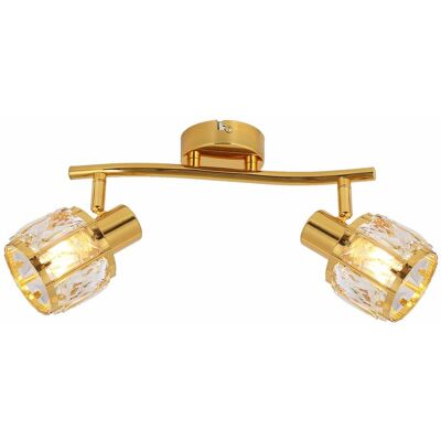 Reality Plafoniera Crownie Oro Cristallo 2 Luci E14 Reality Plafoniera Crownie Oro Cristallo 2 Luci E14