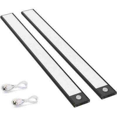 SANS MARQUE Set Di 2 Luci A Led Per Pensili Con Sensore Di Movimento, 150 Lm, Luci Da Cucina A Batteria, Porta Usb, Interruttore Di Accensione/spegnimento Automatico SANS MARQUE Set Di 2 Luci A Led Per Pensili Con Sensore Di Movimento, 150 Lm, Luci Da Cucina A Batteria, Porta Usb, Interruttore Di Accensione/spegnimento Automatico