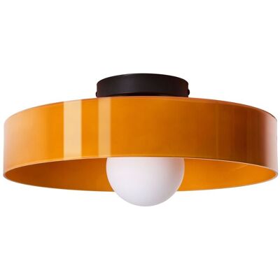 BELIANI Lampada Da Soffitto In Vetro Con Paralume Rotondo Arancione Luguse BELIANI Lampada Da Soffitto In Vetro Con Paralume Rotondo Arancione Luguse