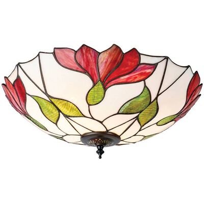 INTERIORS 1900 Interiors Botanica - Soffitto A 2 Luci Grande A Filo Bronzo Scuro Chiaro, Vetro Tiffany, E27 INTERIORS 1900 Interiors Botanica - Soffitto A 2 Luci Grande A Filo Bronzo Scuro Chiaro, Vetro Tiffany, E27