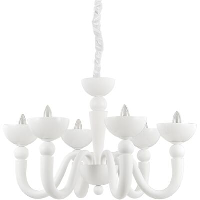Ideal Lux Bon Bon - Lampadario a 6 Luci Bianco - Interno Ideal Lux Bon Bon - Lampadario a 6 Luci Bianco - Interno