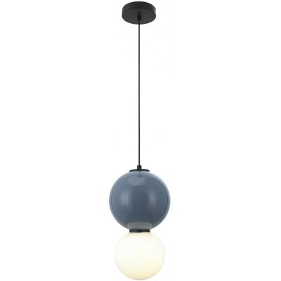 ITALUX Lampada Sospensione Moderna Blu/bianca 2 Sfere Ø18 Led 6w ITALUX Lampada Sospensione Moderna Blu/bianca 2 Sfere Ø18 Led 6w
