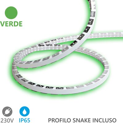 ALCAPOWER Striscia Led Snake Flex 20m 230v 12w/m Verde Ip65 In Silicone Professionale Ad Alta Efficienza Energetica Con Fattore Di Sfasamento 0.9 ALCAPOWER Striscia Led Snake Flex 20m 230v 12w/m Verde Ip65 In Silicone Professionale Ad Alta Efficienza Energetica Con Fattore Di Sfasamento 0.9