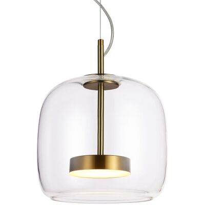 ITALUX Sospensione Moderna Oro Vetro Trasparente Ø26 Led 10w Caste ITALUX Sospensione Moderna Oro Vetro Trasparente Ø26 Led 10w Caste