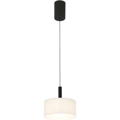 ITALUX Lampada A Sospensione Nera Vetro Bianco Led 8w Austis ITALUX Lampada A Sospensione Nera Vetro Bianco Led 8w Austis