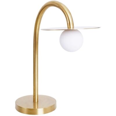 MAXLIGHT Lampada Da Tavolo Enigma Oro Vetro Sfera Bianca Led MAXLIGHT Lampada Da Tavolo Enigma Oro Vetro Sfera Bianca Led