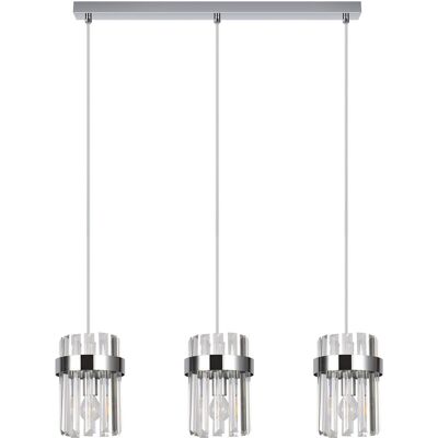 LIGHT PRESTIGE Lampada A Sospensione Vetro Cromata 3xe14 60 Cm Trasparente LIGHT PRESTIGE Lampada A Sospensione Vetro Cromata 3xe14 60 Cm Trasparente