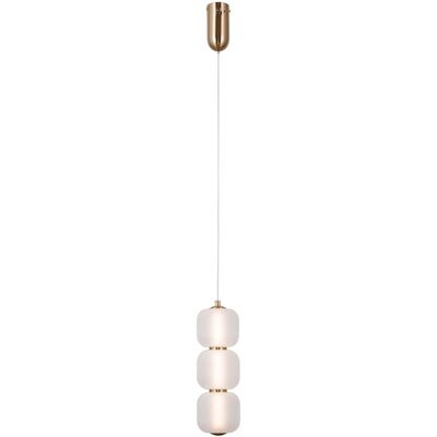 ITALUX Lampada Sospensione Ganti Ottone Opale Led 8w ITALUX Lampada Sospensione Ganti Ottone Opale Led 8w
