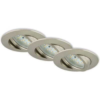 BRILONER Faretto LED Incasso - 6,5W Efficiente - Nichel Opaco BRILONER Faretto LED Incasso - 6,5W Efficiente - Nichel Opaco