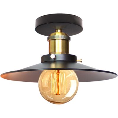 STOEX E27 Plafoniera Industrial Vintage Edison Lampada Da Soffitto Ombra Ristorante Lampada A Sospensione Nera Lampada Per Bar Ristorante Loft (ø 22cm) STOEX E27 Plafoniera Industrial Vintage Edison Lampada Da Soffitto Ombra Ristorante Lampada A Sospensione Nera Lampada Per Bar Ristorante Loft (ø 22cm)