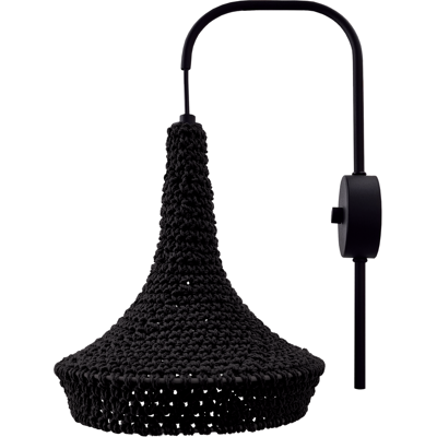 SHILO Applique Da Parete Boho Nera Cotone Mahaka E27 20w SHILO Applique Da Parete Boho Nera Cotone Mahaka E27 20w