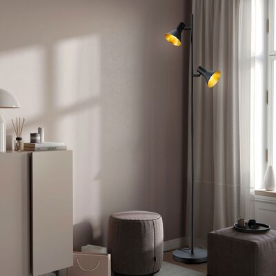 ETC-SHOP Lampada Da Terra Retrò Nero Orientabile Proiettore Da Soffitto Per Soggiorno In Un Set Con Lampadine A Led ETC-SHOP Lampada Da Terra Retrò Nero Orientabile Proiettore Da Soffitto Per Soggiorno In Un Set Con Lampadine A Led