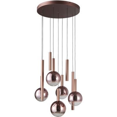 ITALUX Lampadario Camino Rame Sfere Stick Led 54w ITALUX Lampadario Camino Rame Sfere Stick Led 54w