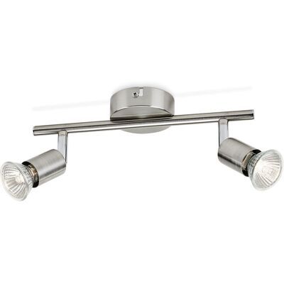Philips - Lampadario A 2 Faretti Led Gu10 Lampada Da Soffitto Cucina Soggiorno Lampadina Philips - Lampadario A 2 Faretti Led Gu10 Lampada Da Soffitto Cucina Soggiorno Lampadina