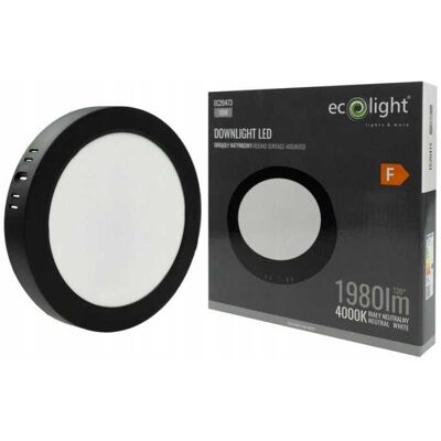 ECOLIGHT Faretto Led Da Incasso Circolare N/t 18w 4000k Nero Dl-1 ECOLIGHT Faretto Led Da Incasso Circolare N/t 18w 4000k Nero Dl-1