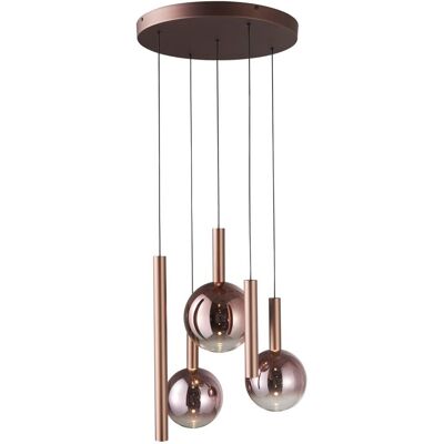 ITALUX Lampadario Camino Rame Sfere E Aste Led 30w ITALUX Lampadario Camino Rame Sfere E Aste Led 30w