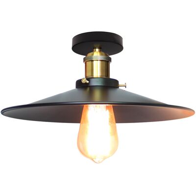 STOEX E27 Plafoniera Industrial Vintage Edison Lampada Da Soffitto Ombra Ristorante Lampada A Sospensione Nera Lampada Per Bar Ristorante Loft (ø 36cm) STOEX E27 Plafoniera Industrial Vintage Edison Lampada Da Soffitto Ombra Ristorante Lampada A Sospensione Nera Lampada Per Bar Ristorante Loft (ø 36cm)