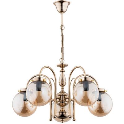 ALFA Hero Classic Glamour Gold/brass 5-light Ceiling Chandelier, Metal Frame, 5xe14 (max 10w Each), Dimmable With Compatible Bulbs, 65cm H X 53cm Dia ALFA Hero Classic Glamour Gold/brass 5-light Ceiling Chandelier, Metal Frame, 5xe14 (max 10w Each), Dimmable With Compatible Bulbs, 65cm H X 53cm Dia