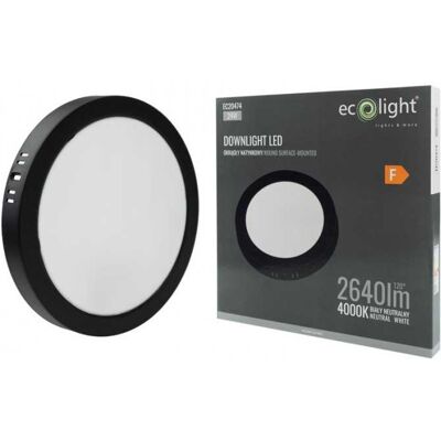 ECOLIGHT Faretto Led Da Incasso Circolare N/t 24w 4000k Nero Dl-1 ECOLIGHT Faretto Led Da Incasso Circolare N/t 24w 4000k Nero Dl-1