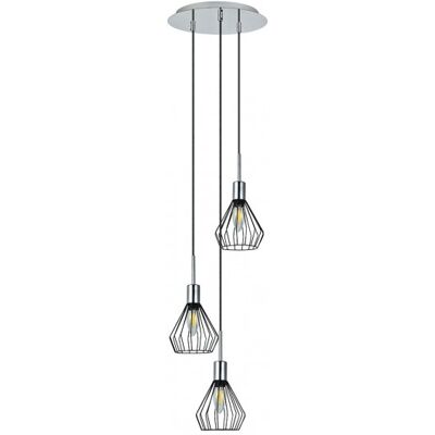 FABRILAMP Lampada Circolare De 3 Luci A Sospensione San Petesburgo Cromo FABRILAMP Lampada Circolare De 3 Luci A Sospensione San Petesburgo Cromo