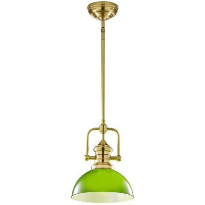 Jupiter Lampada A Sospensione Industriale Ottone Verde E27 Jupiter Lampada A Sospensione Industriale Ottone Verde E27