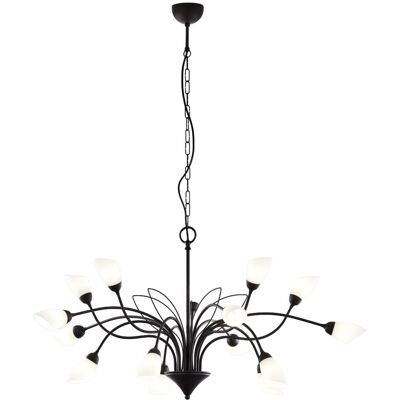 Jupiter Lampadario Gloriosa Nero Opaco 15xg9 A Catena Jupiter Lampadario Gloriosa Nero Opaco 15xg9 A Catena