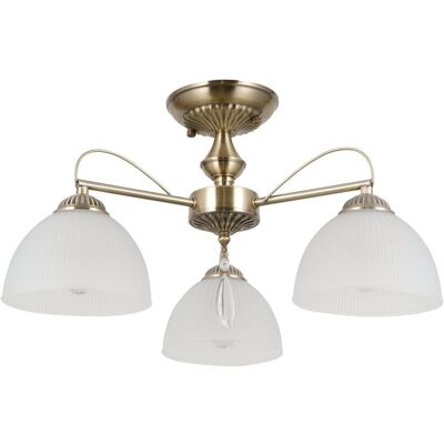 ITALUX Plafoniera Vintage Ottone Anticato Opale 3xe27 Moreti ITALUX Plafoniera Vintage Ottone Anticato Opale 3xe27 Moreti