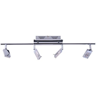 Brilliant Plafoniera Cromata Spot Strip 4 Lampadine Lampada Da Soggiorno Orientabile, Metallo Plastica, 4x Led 3w 170lm Bianco Caldo, Lxpxh 67x17x17 Cm Brilliant Plafoniera Cromata Spot Strip 4 Lampadine Lampada Da Soggiorno Orientabile, Metallo Plastica, 4x Led 3w 170lm Bianco Caldo, Lxpxh 67x17x17 Cm