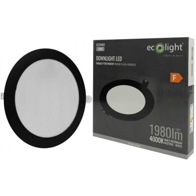 ECOLIGHT Faretto Led Da Incasso Circolare P/t 18w 4000k Nero Dl-1 ECOLIGHT Faretto Led Da Incasso Circolare P/t 18w 4000k Nero Dl-1