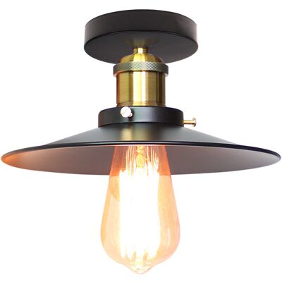 STOEX E27 Plafoniera Industrial Vintage Edison Lampada Da Soffitto Ombra Ristorante Lampada A Sospensione Nera Lampada Per Bar Ristorante Loft (ø 26cm) STOEX E27 Plafoniera Industrial Vintage Edison Lampada Da Soffitto Ombra Ristorante Lampada A Sospensione Nera Lampada Per Bar Ristorante Loft (ø 26cm)
