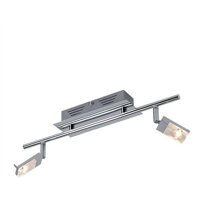 Brilliant Plafoniera Faretto Da Soffitto Soggiorno 2 Luci Lampada Da Soffitto Due Faretti Orientabili, Metallo Cromato, 2x Led 3w 170lm Bianco Caldo, Lxpxh 44,5x17x17 Cm Brilliant Plafoniera Faretto Da Soffitto Soggiorno 2 Luci Lampada Da Soffitto Due Faretti Orientabili, Metallo Cromato, 2x Led 3w 170lm Bianco Caldo, Lxpxh 44,5x17x17 Cm
