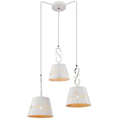 RABALUX Lampada A Sospensione Anna Metallo Metallo Bianco Opaco B: H 50 Centimetri: 108 Centimetri RABALUX Lampada A Sospensione Anna Metallo Metallo Bianco Opaco B: H 50 Centimetri: 108 Centimetri