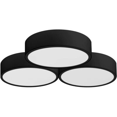 Toolight Lampada da Soffitto Tripla Nera - E27 - 40cm Toolight Lampada da Soffitto Tripla Nera - E27 - 40cm