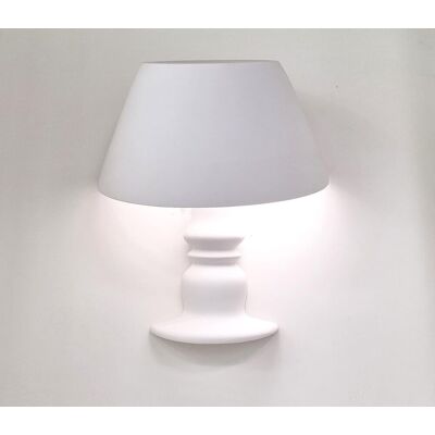 UNIVERSO Applique Da Parete In Gesso Verniciabile Bianco, Design A Forma Di Lampada Da Tavolo, Attacco E14, 30x12x14 Cm, Stile Moderno Per Interni Casa E Locali UNIVERSO Applique Da Parete In Gesso Verniciabile Bianco, Design A Forma Di Lampada Da Tavolo, Attacco E14, 30x12x14 Cm, Stile Moderno Per Interni Casa E Locali