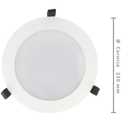 LEDLUX - Lampada Faro Led Incasso Da Soffitto 38w Bianco Caldo Rotondo Per Negozio Diametro 230mm Ip44 LEDLUX - Lampada Faro Led Incasso Da Soffitto 38w Bianco Caldo Rotondo Per Negozio Diametro 230mm Ip44