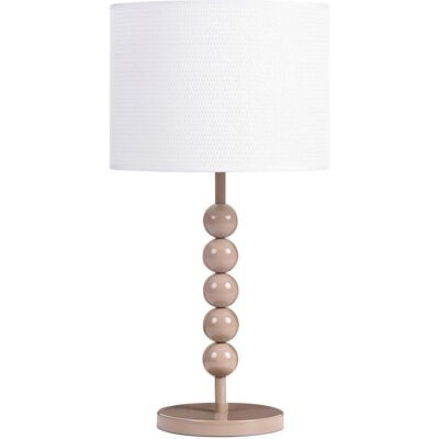 BELIANI Lampada Da Tavolo In Metallo Con Paralume A Tamburo In Tessuto Beige Loky BELIANI Lampada Da Tavolo In Metallo Con Paralume A Tamburo In Tessuto Beige Loky